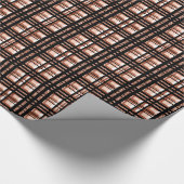 焼市松模様にき形状バラ金ゴールド銅ブラック ラッピングペーパー (角)