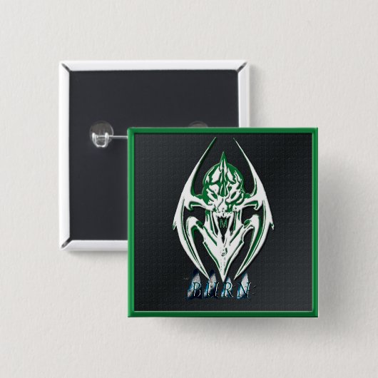 焼跡の写実的なテーマボタン 缶バッジ (正面&裏面)