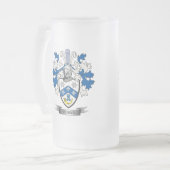 焼跡の家紋の紋章付き外衣 フロストグラスビールジョッキ (正面左)