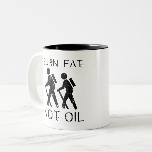 焼跡の脂肪。 ない油。 歩行 ツートーンマグカップ (正面左)