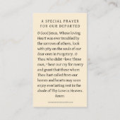 煉獄の葬儀における魂のためのカトリック祈りの言葉 プレイスカード (裏面)