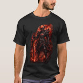 🔥👹 煉獄の魔王 - ダークファンタジー戦士T- Tシャツ (正面)