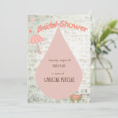 煉瓦のブライダルシャワーの低下 招待状 (スタンド正面)