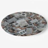 煉瓦及びブロックの破壊の荒石の残骸 ペーパープレート (アングル)