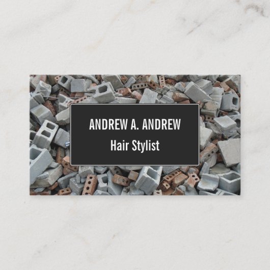 煉瓦及びブロックの破壊の荒石の残骸 名刺 (正面)