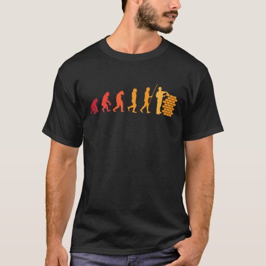 煉瓦層の進化 | Wall おもしろい Builderギフト Tシャツ (正面)