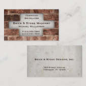 煉瓦工および石積みの煉瓦名刺 名刺 (正面/裏面)