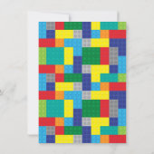 煉瓦男の子の誕生会の積み重ね 招待状 (裏面)