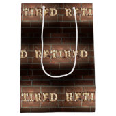 煉瓦白熱［赤熱］光を放つの退職した壁にネオンのサイン ミディアムペーパーバッグ (裏面)