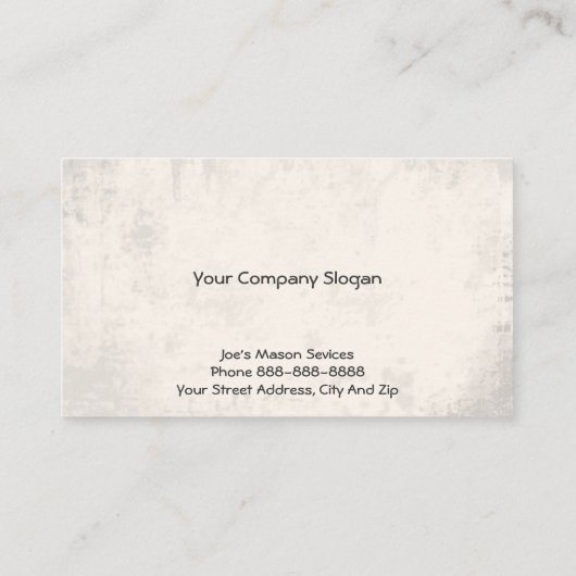 煉瓦石大工の石工名刺 名刺 (裏面)