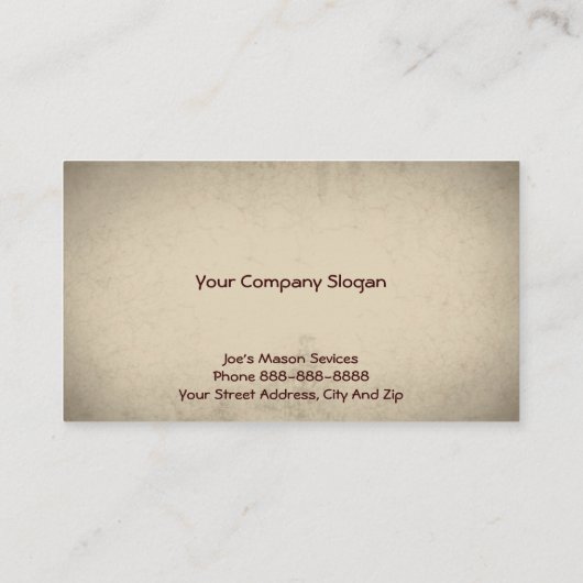 煉瓦石大工の石工名刺 名刺 (裏面)