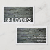 煉瓦積みの灰色の煉瓦背景の名刺 名刺 (正面/裏面)