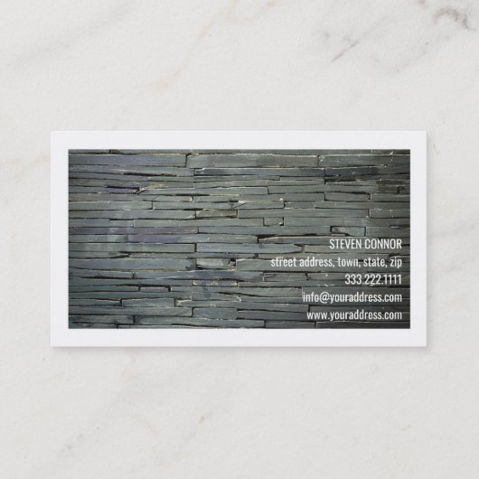 煉瓦積みの灰色の煉瓦背景の名刺 名刺 (裏面)