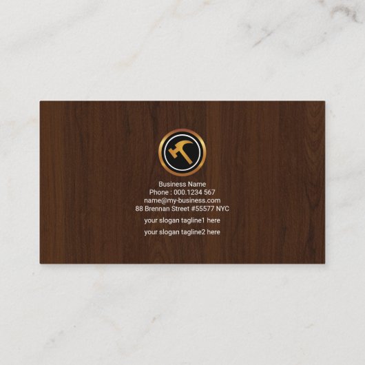 煉瓦積みの罰金木穀物のセメントの（ばちゃばちゃ）跳ねる 名刺 (裏面)