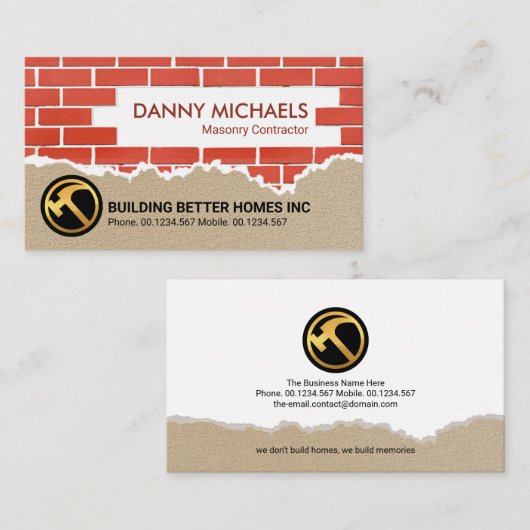煉瓦積みセメント石膏改修工事 名刺 (正面/裏面)