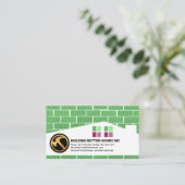 煉瓦積みメーソンリーホーム建物シルエット屋根 名刺 (スタンド正面)