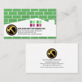 煉瓦積みメーソンリーホーム建物シルエット屋根 名刺 (正面/裏面)