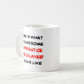 煉瓦職人の見習素晴らしい コーヒーマグカップ (正面左)