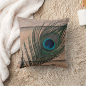 煉瓦静物画が付いている孔雀の羽 クッション (ブランケット)
