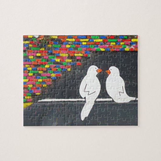 煉瓦鳥の壁: 落書きの壁 ジグソーパズル (横)