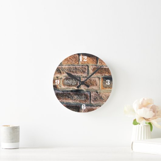煉瓦 ラウンド壁時計 (ホーム)