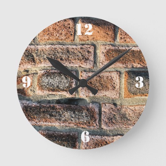 煉瓦 ラウンド壁時計 (正面)