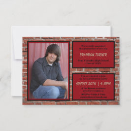 煉瓦、写真3x5Gradの発表と赤く及び黒い 招待状