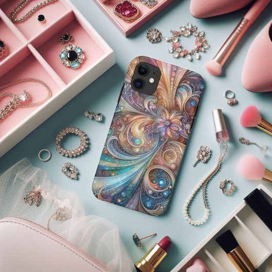 煌びやかなカラフル アール・ヌーヴォー抽象画 Case-Mate iPhoneケース