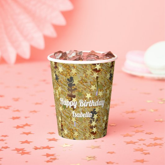 煌びやかなスパークル 誕生日パーティー どの年齢でも 紙コップ (インサイチュ)