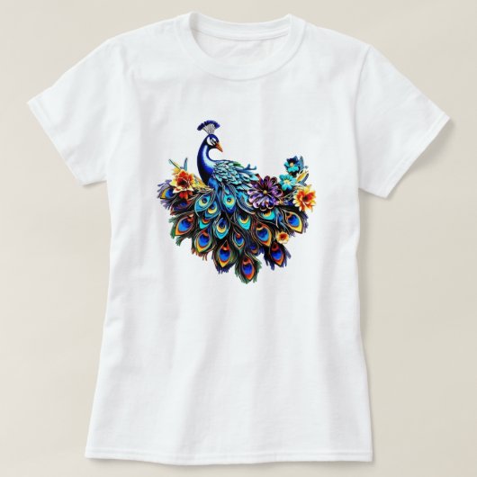 煌びやかな孔雀 Tシャツ (デザイン正面)