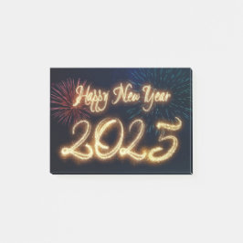 煌びやかな花火 あけましておめでとうございます 2025 ポストイット