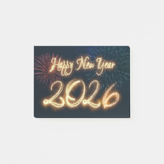 煌びやかな花火 謹賀新年 2026 ポストイット (正面)