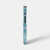 煌めくブルーのスパーキングデザイン iPhoneケース (左側面)