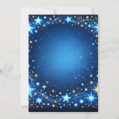 煌めく星 青 黄色 モダンラグジュアリー抽象画 招待状 (裏面)