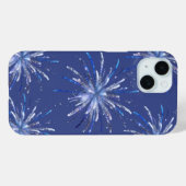 煌めく青い花火のお祝いiPhoneケース Case-Mate iPhoneケース (裏面 (横))