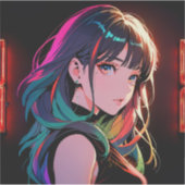 煌霞の少女【Radiant Haze Girl】セラミックタイル シール (正面)