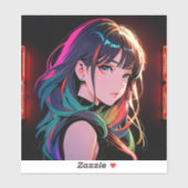 煌霞の少女【Radiant Haze Girl】セラミックタイル シール (シート)