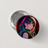 煌霞の少女【Radiant Haze Girl】セラミックタイル 缶バッジ (正面&裏面)
