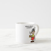 煙および夕食のTシャツおよびギフト エスプレッソカップ (正面右)