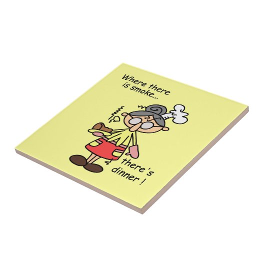 煙および夕食のTシャツおよびギフト タイル (側面)