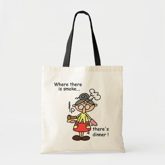 煙および夕食のTシャツおよびギフト トートバッグ (正面)