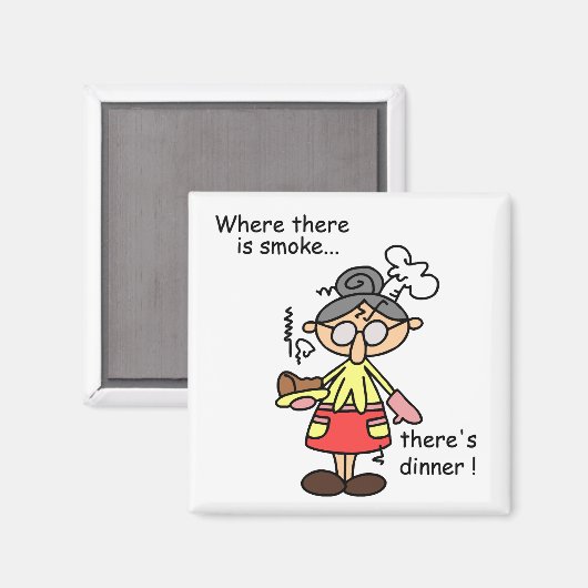 煙および夕食のTシャツおよびギフト マグネット (正面/裏面)