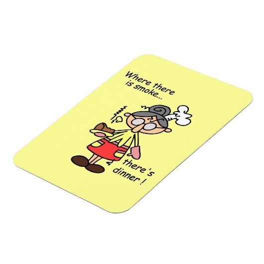 煙および夕食のTシャツおよびギフト マグネット (左側)