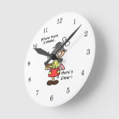 煙および夕食のTシャツおよびギフト ラウンド壁時計 (傾斜)