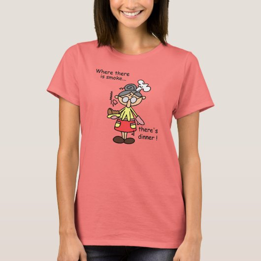 煙および夕食のTシャツおよびギフト Tシャツ (正面)