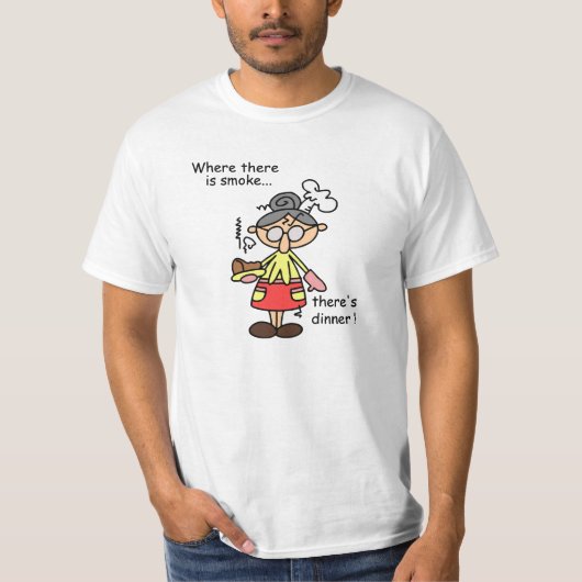 煙および夕食のTシャツおよびギフト Tシャツ (正面)