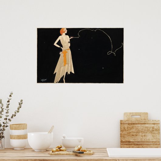 煙が立っている所に火のポスターがある ポスター (キッチン)