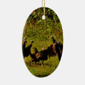 煙たい山々で野生の七面鳥と戦う セラミックオーナメント (右)