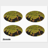 煙たい山々で野生の七面鳥と戦う 楕円形シール (シート)