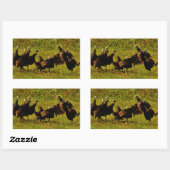 煙たい山々で野生の七面鳥と戦う 長方形シール (シート)